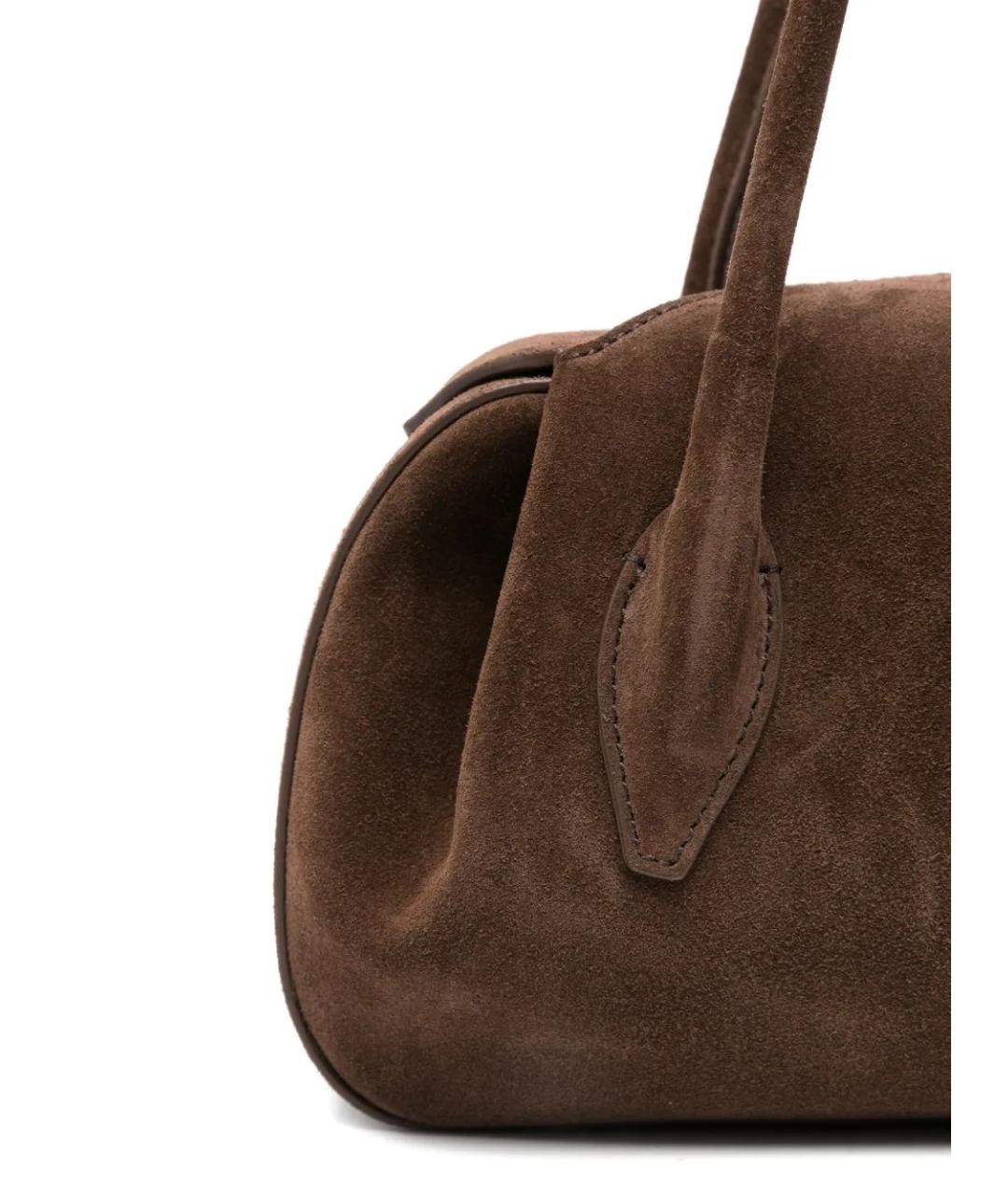 YUZEFI Коричневая замшевая сумка через плечо, фото 4