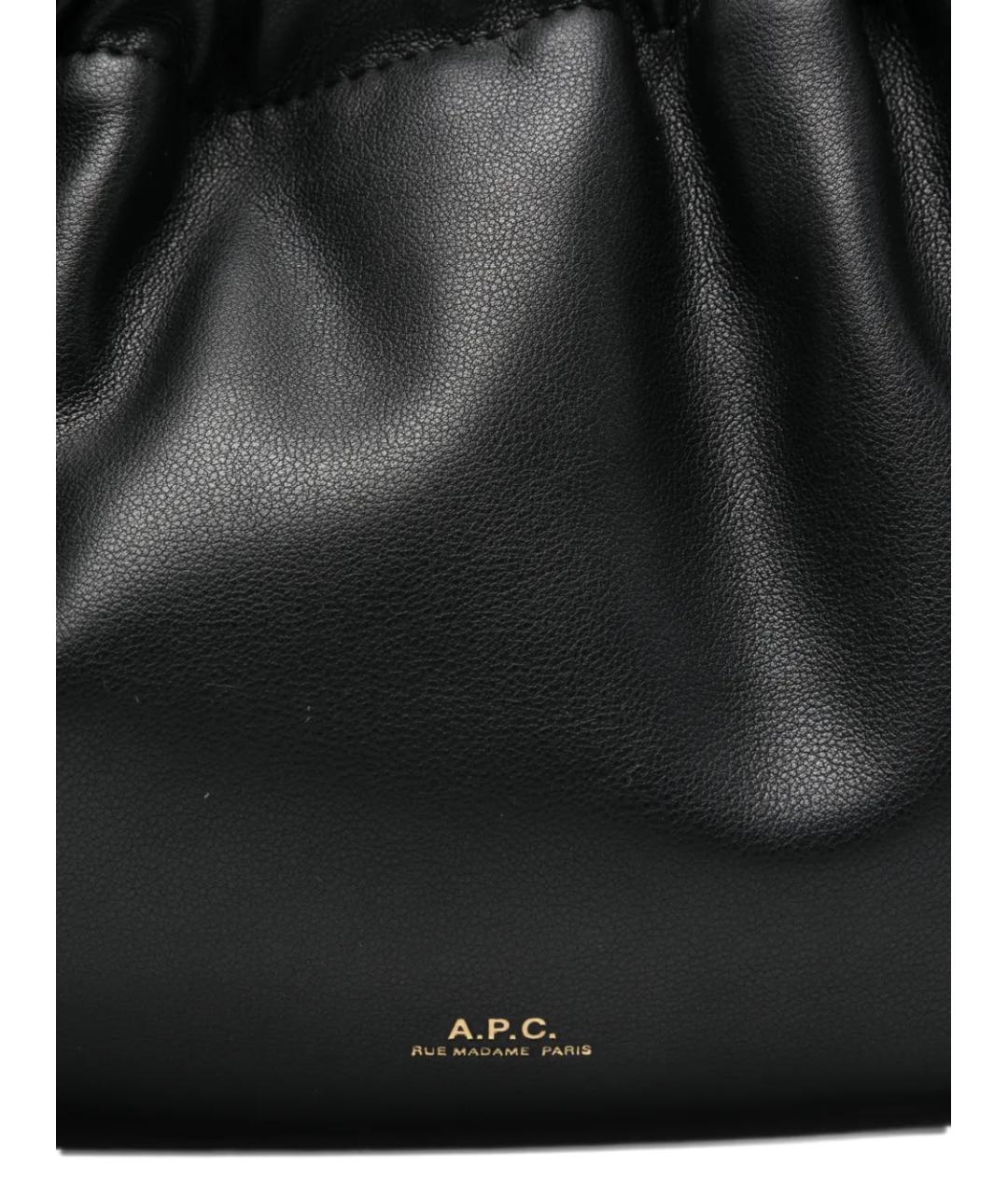 A.P.C. Черная сумка через плечо из искусственной кожи, фото 4