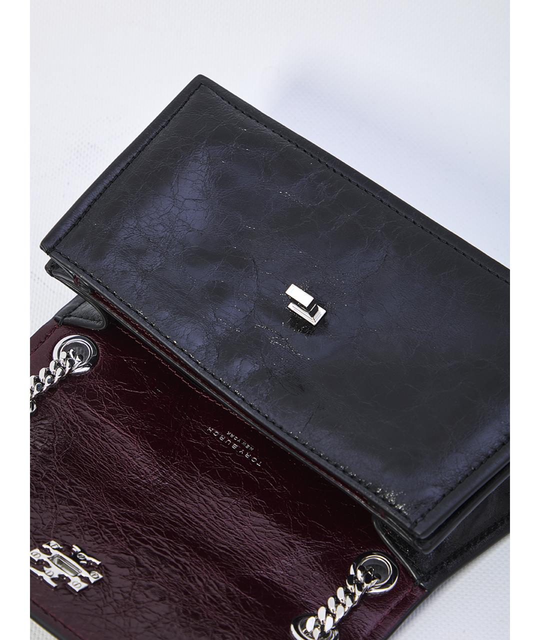 TORY BURCH Черная кожаная сумка через плечо, фото 4