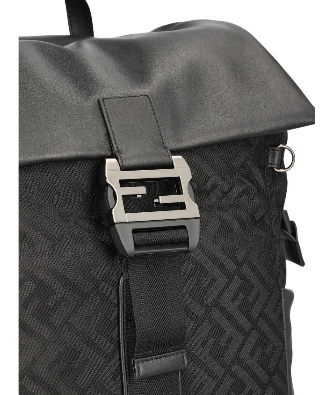 FENDI Черный кожаный рюкзак, фото 4