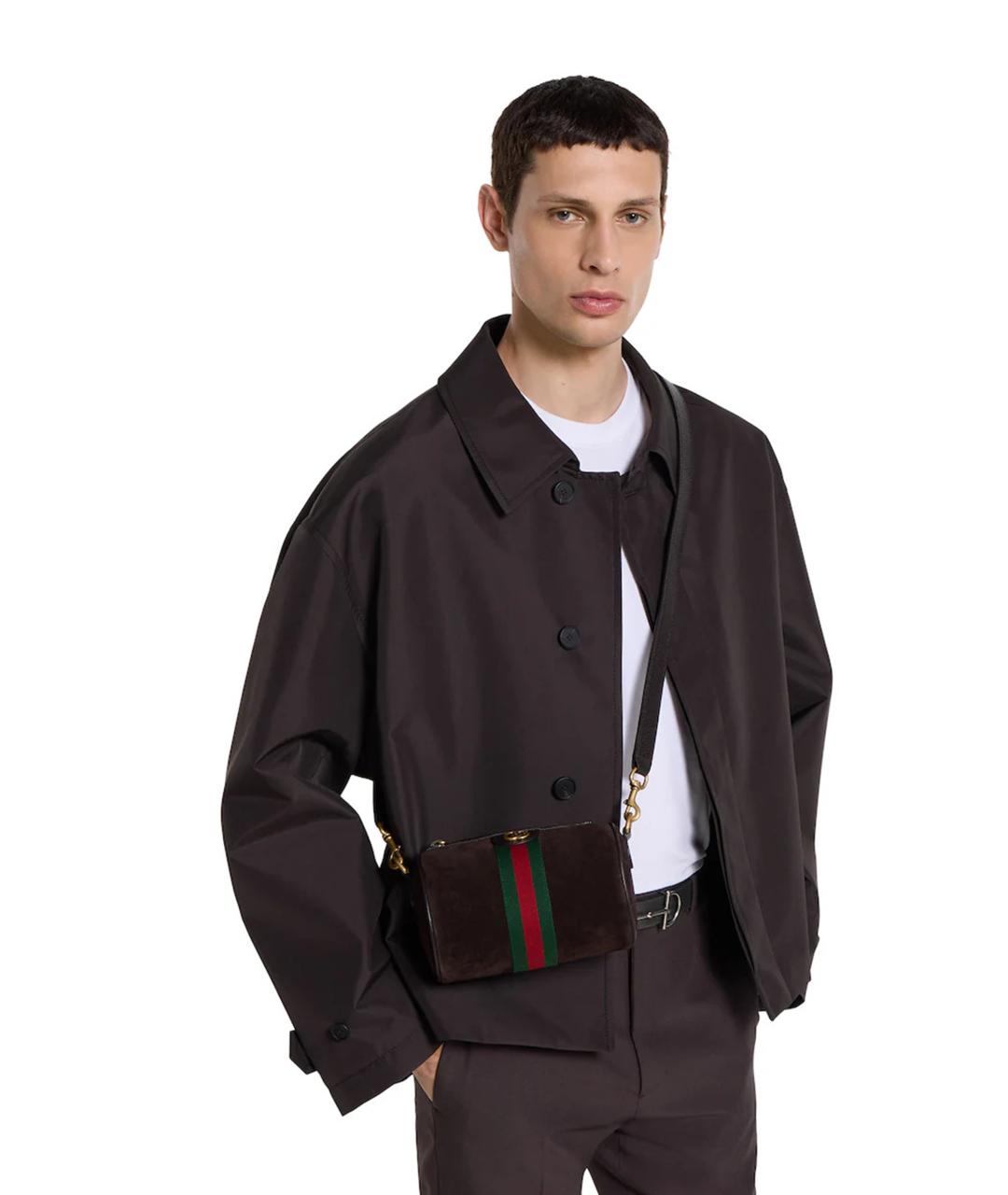 GUCCI Коричневая замшевая сумка на плечо, фото 5