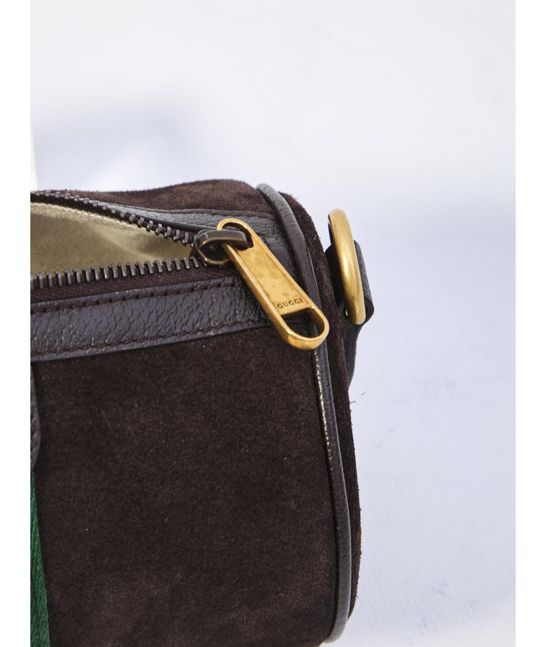 GUCCI Коричневая замшевая сумка на плечо, фото 4