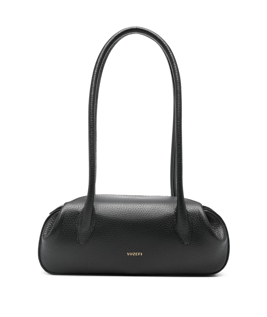 YUZEFI Черная кожаная сумка через плечо, фото 1