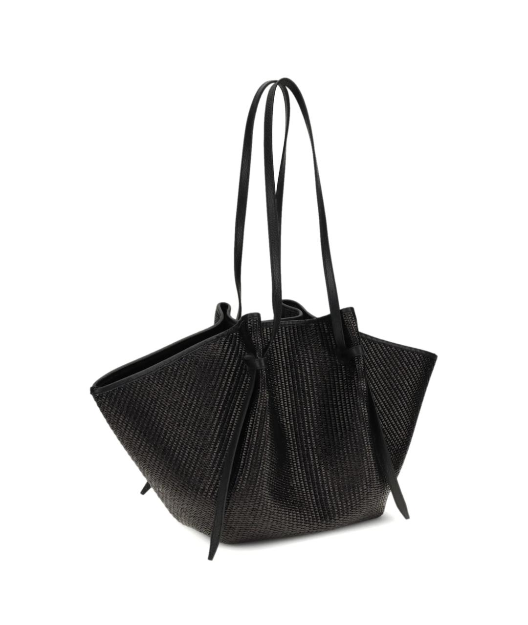 YUZEFI Черная пелетеная сумка тоут, фото 2