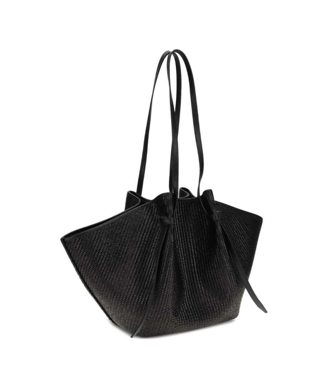 YUZEFI Черная пелетеная сумка тоут, фото 3