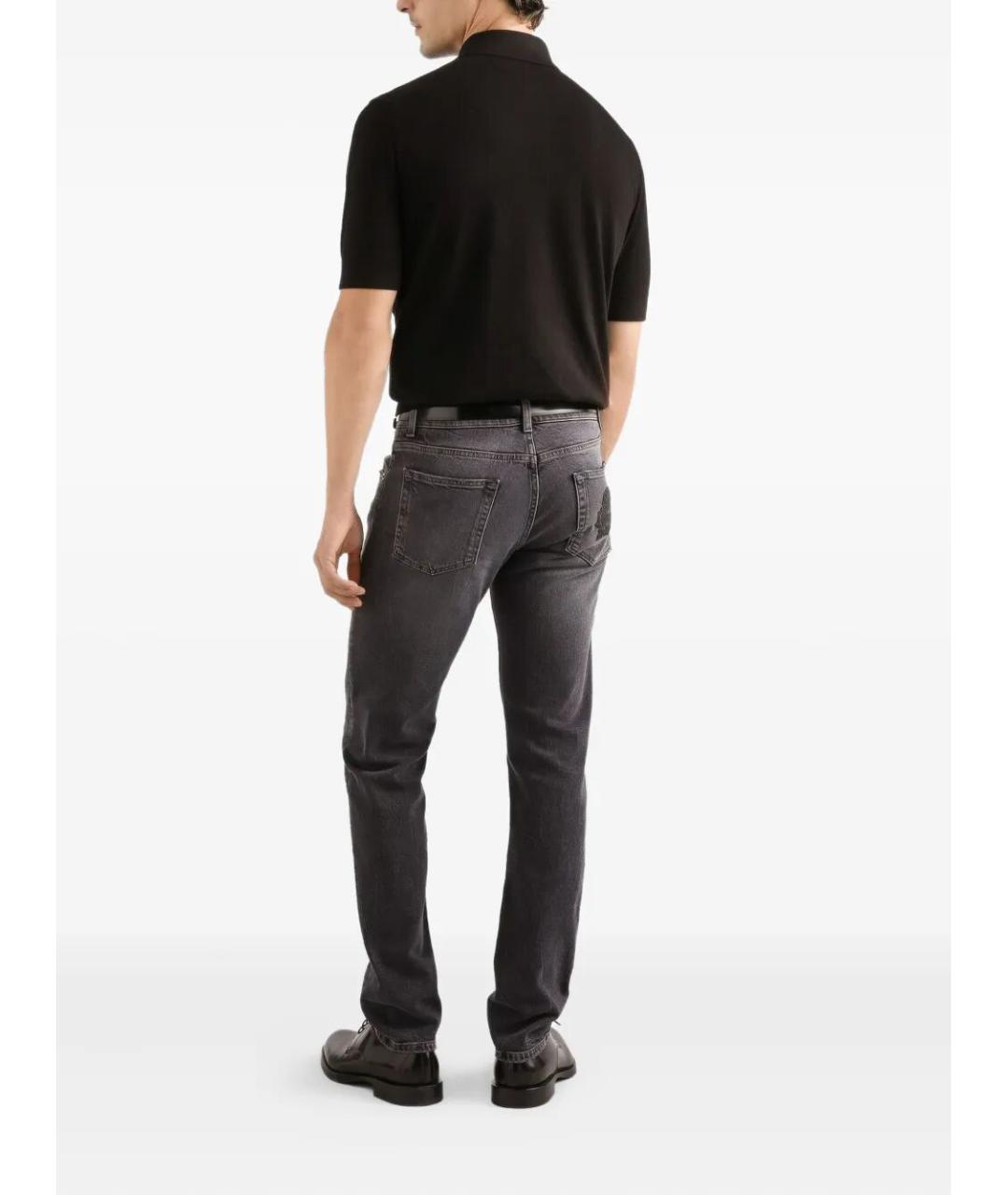 DOLCE&GABBANA Черное хлопковое поло с коротким рукавом, фото 3