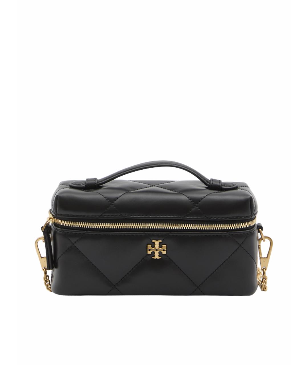 TORY BURCH Черная кожаная сумка с короткими ручками, фото 1