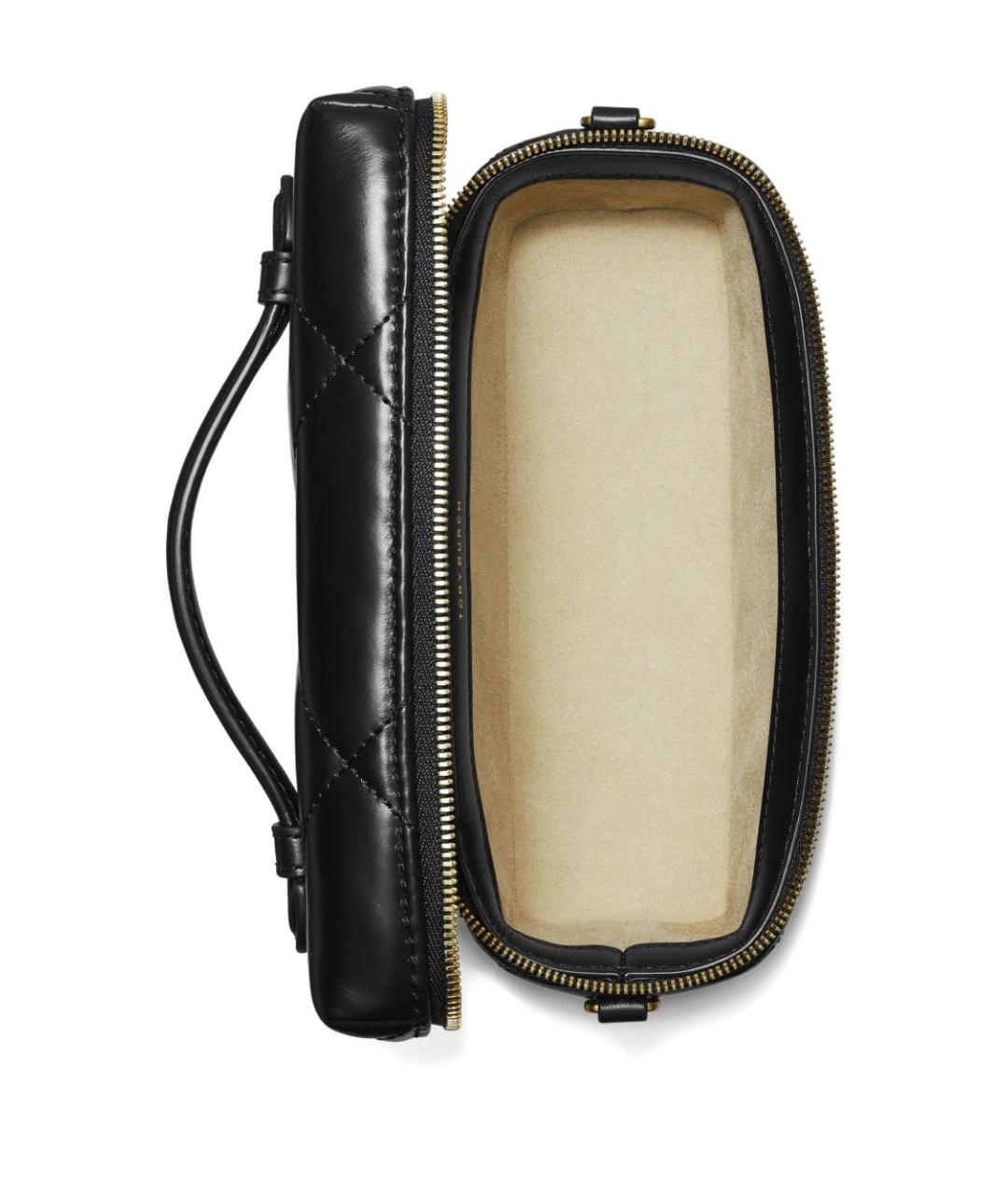 TORY BURCH Черная кожаная сумка с короткими ручками, фото 5