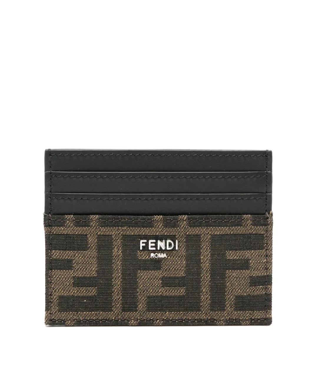 FENDI Коричневый кожаный кардхолдер, фото 1
