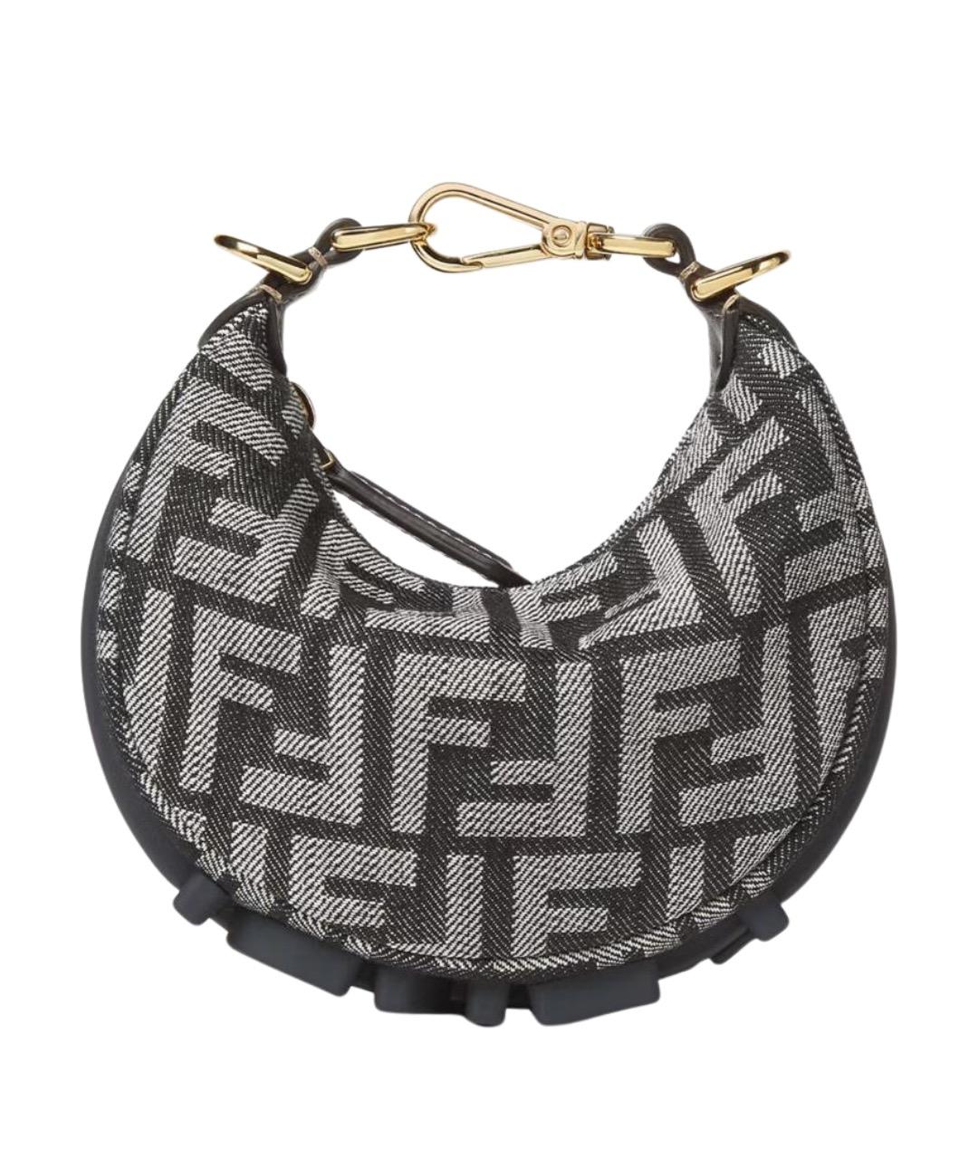 FENDI Синяя тканевая сумка с короткими ручками, фото 1