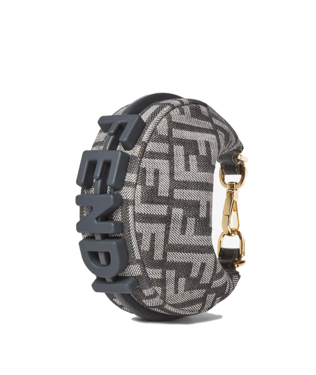 FENDI Синяя тканевая сумка с короткими ручками, фото 2