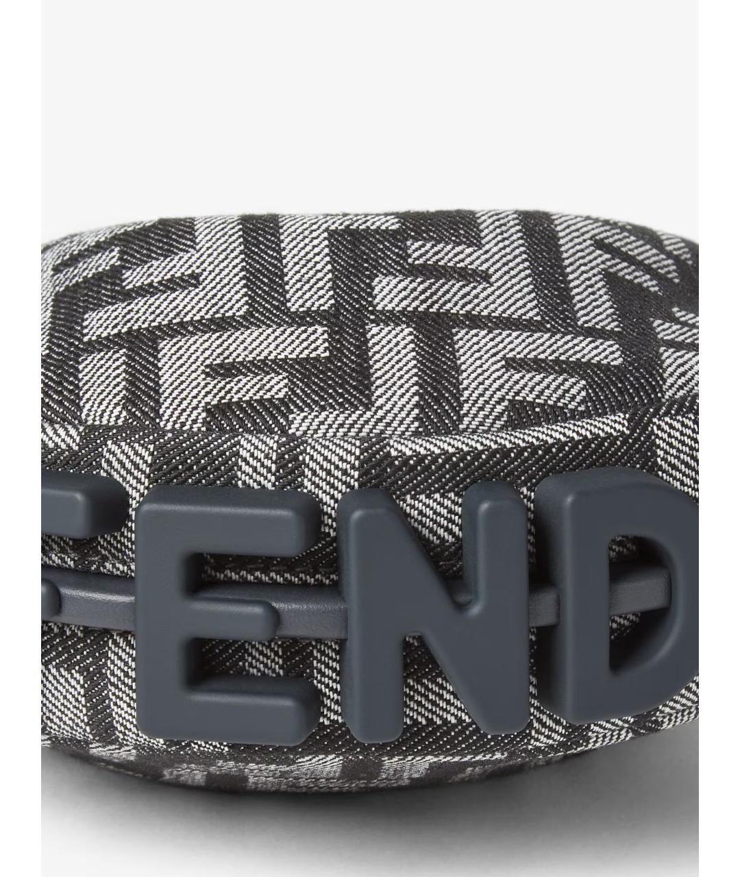 FENDI Синяя тканевая сумка с короткими ручками, фото 4