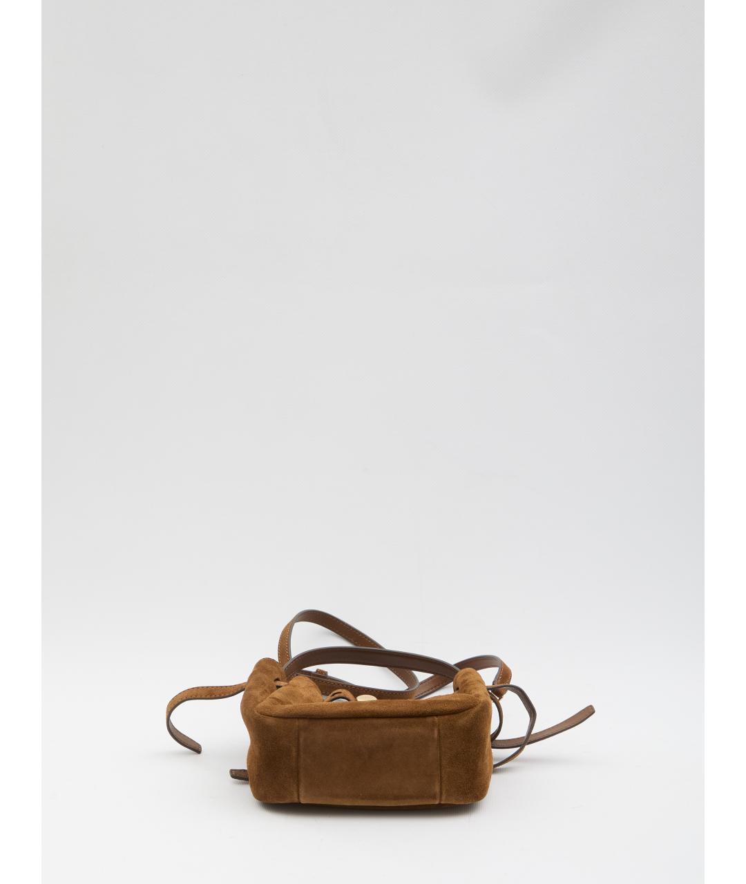 TORY BURCH Коричневая замшевая сумка через плечо, фото 3