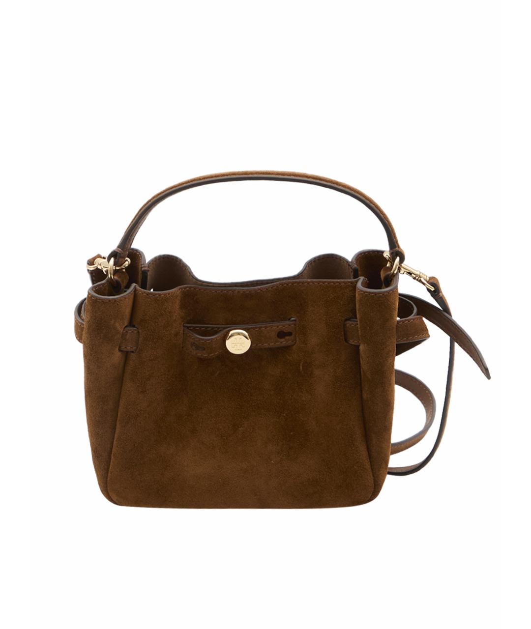 TORY BURCH Коричневая замшевая сумка через плечо, фото 1