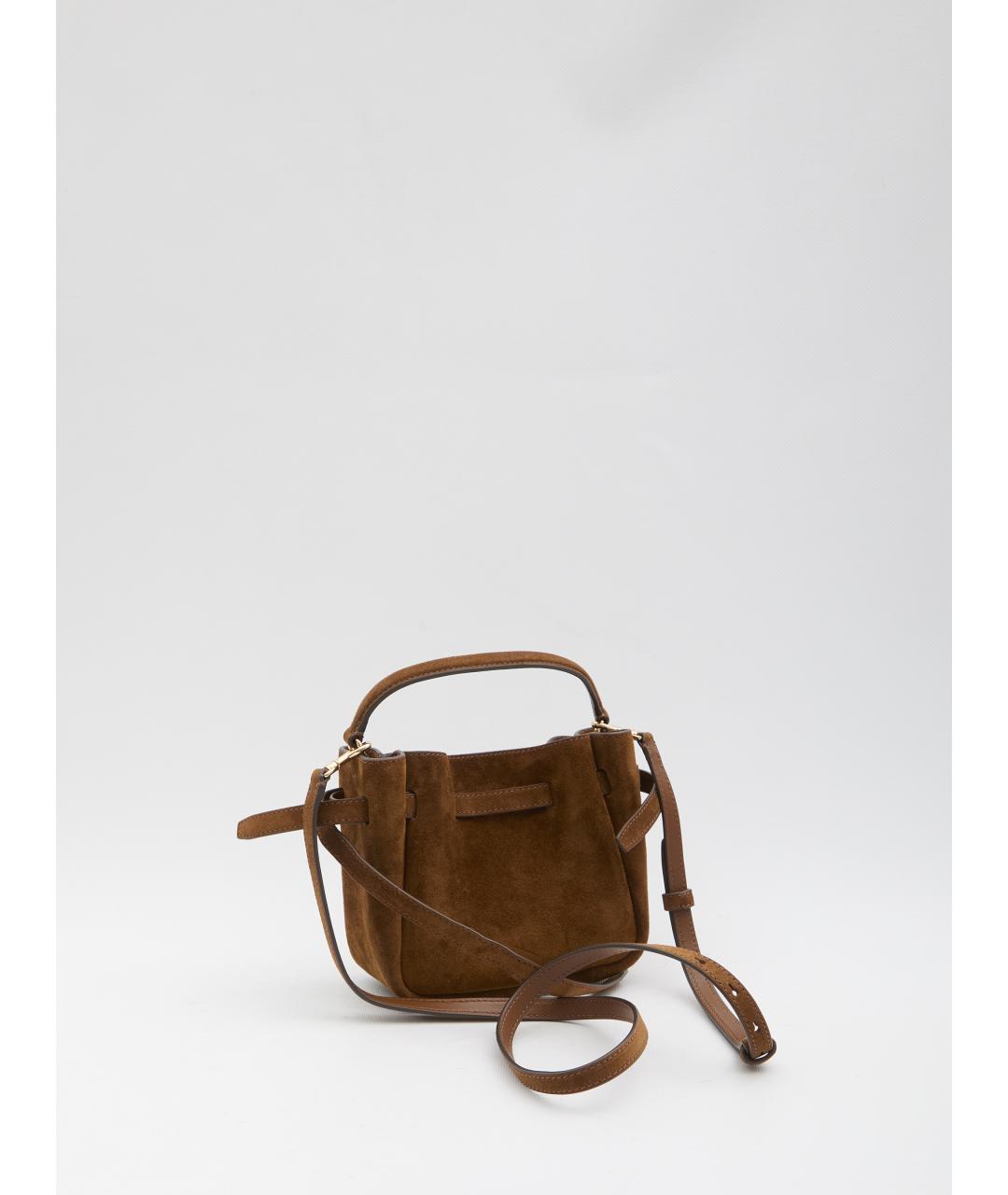 TORY BURCH Коричневая замшевая сумка через плечо, фото 2