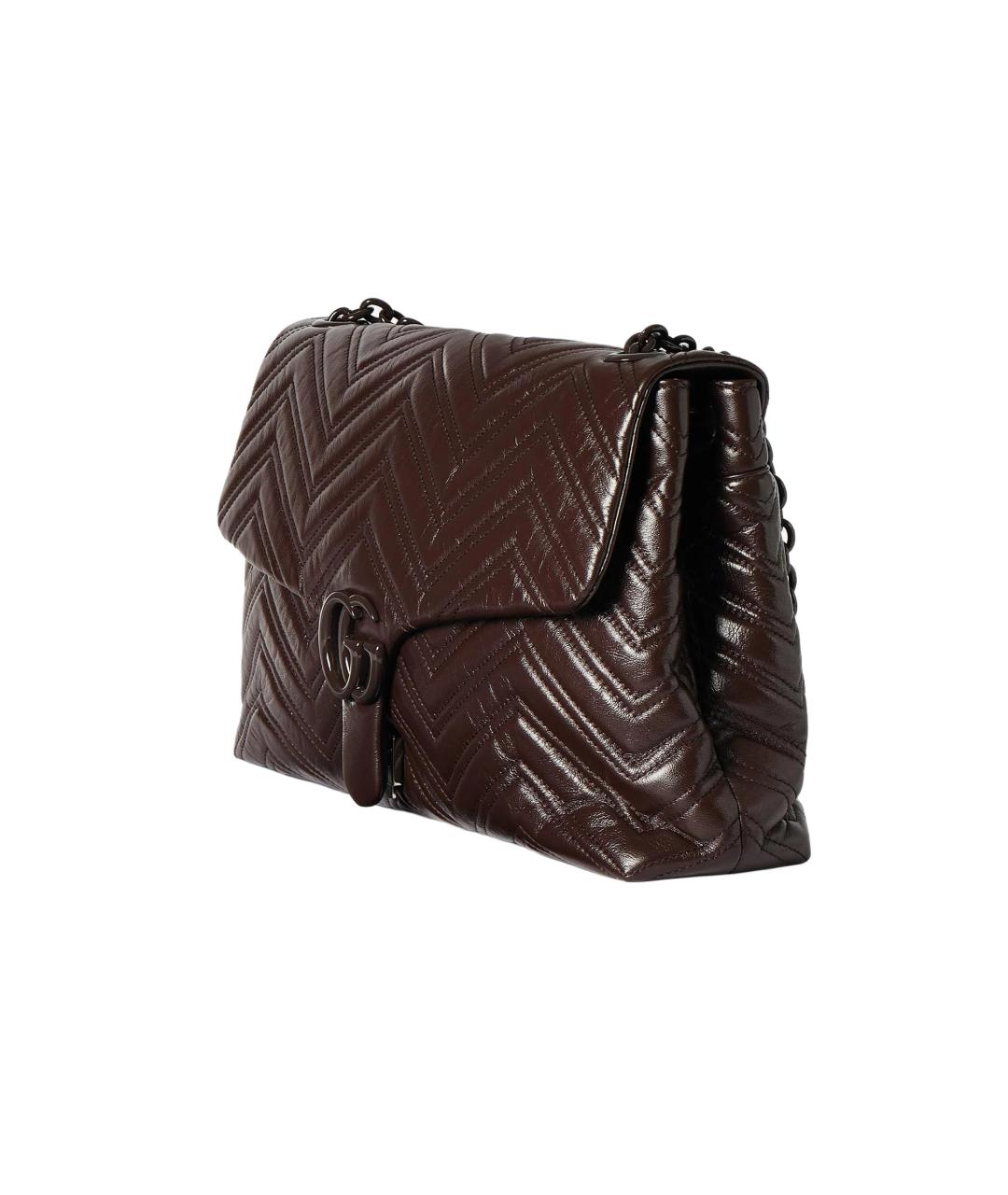 GUCCI Коричневая кожаная сумка с короткими ручками, фото 3