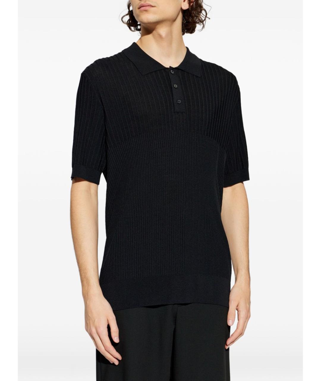 GOLDEN GOOSE DELUXE BRAND Черное вискозное поло с коротким рукавом, фото 3