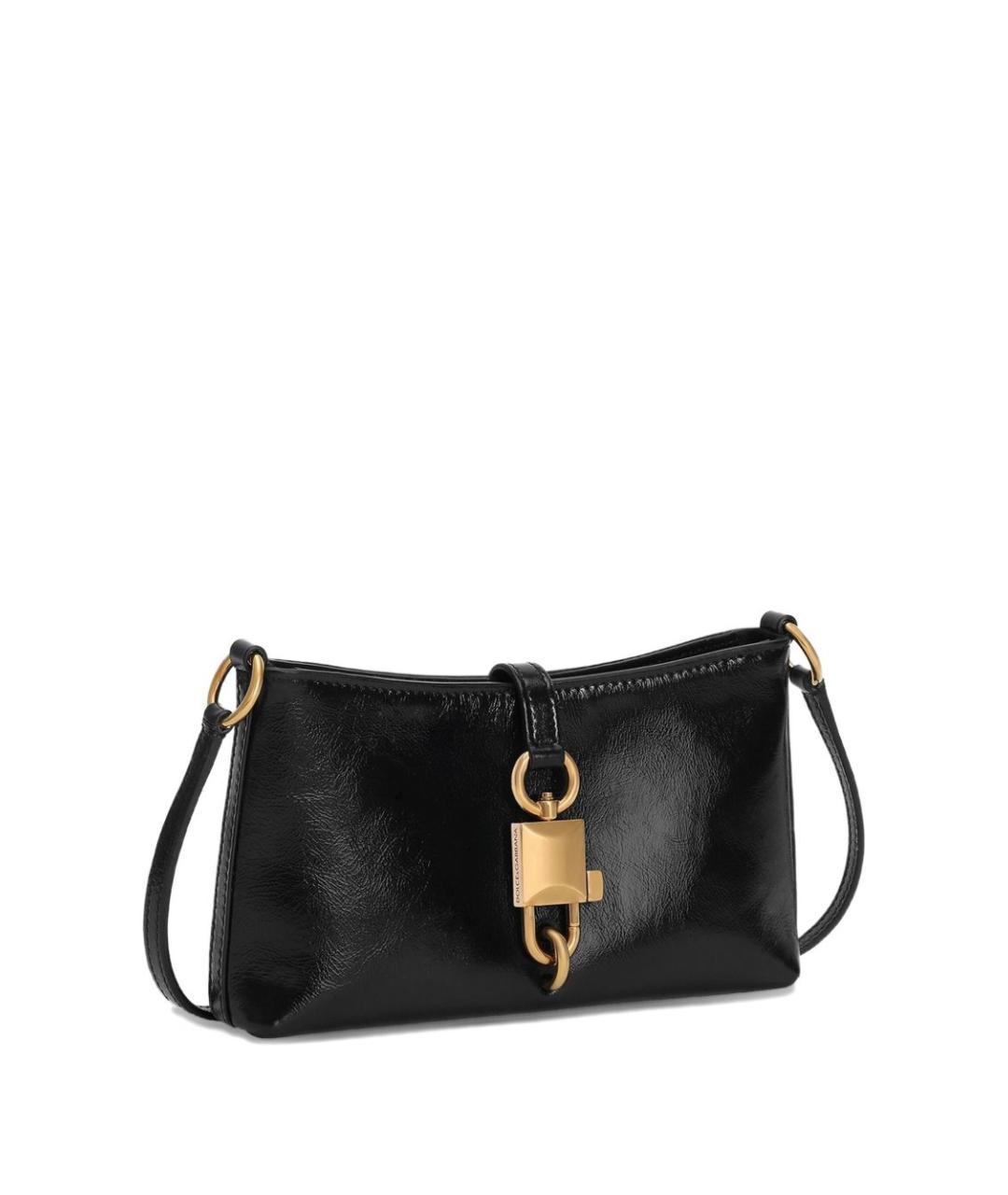 DOLCE&GABBANA Черная кожаная сумка с короткими ручками, фото 4