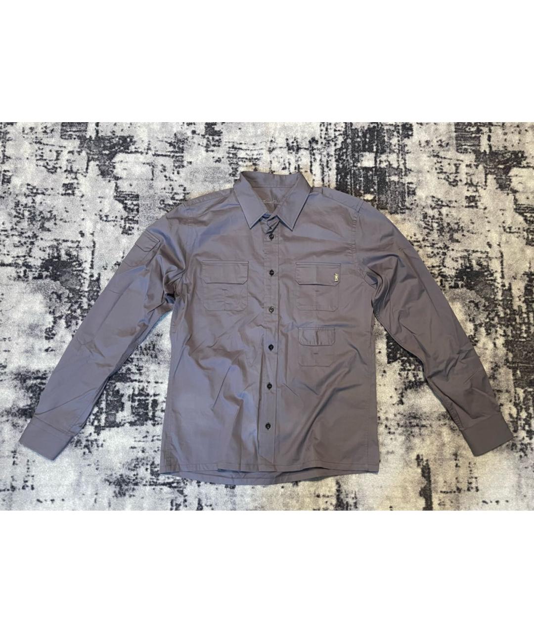 BURBERRY Антрацитовая хлопковая классическая рубашка, фото 2