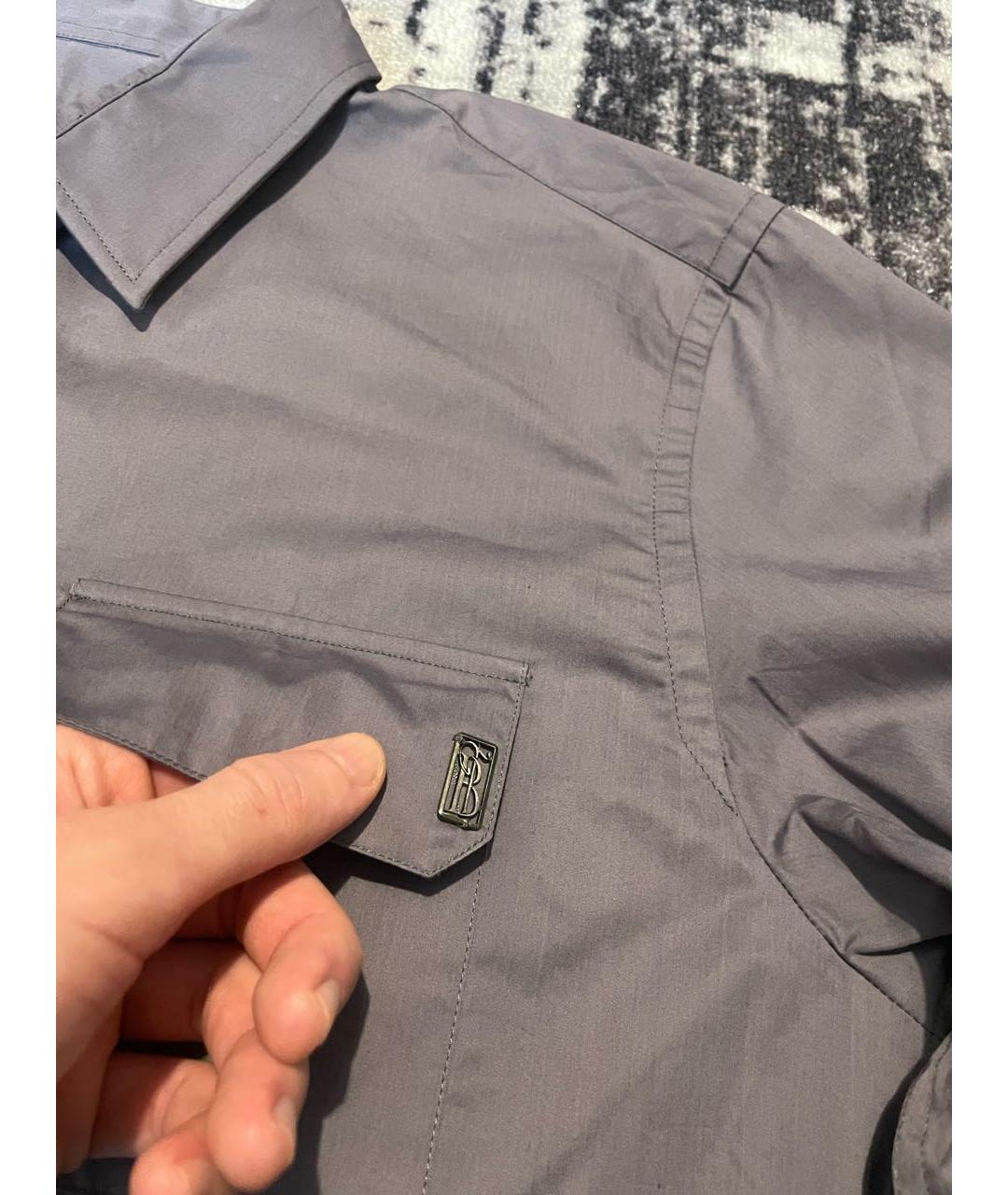 BURBERRY Антрацитовая хлопковая классическая рубашка, фото 4