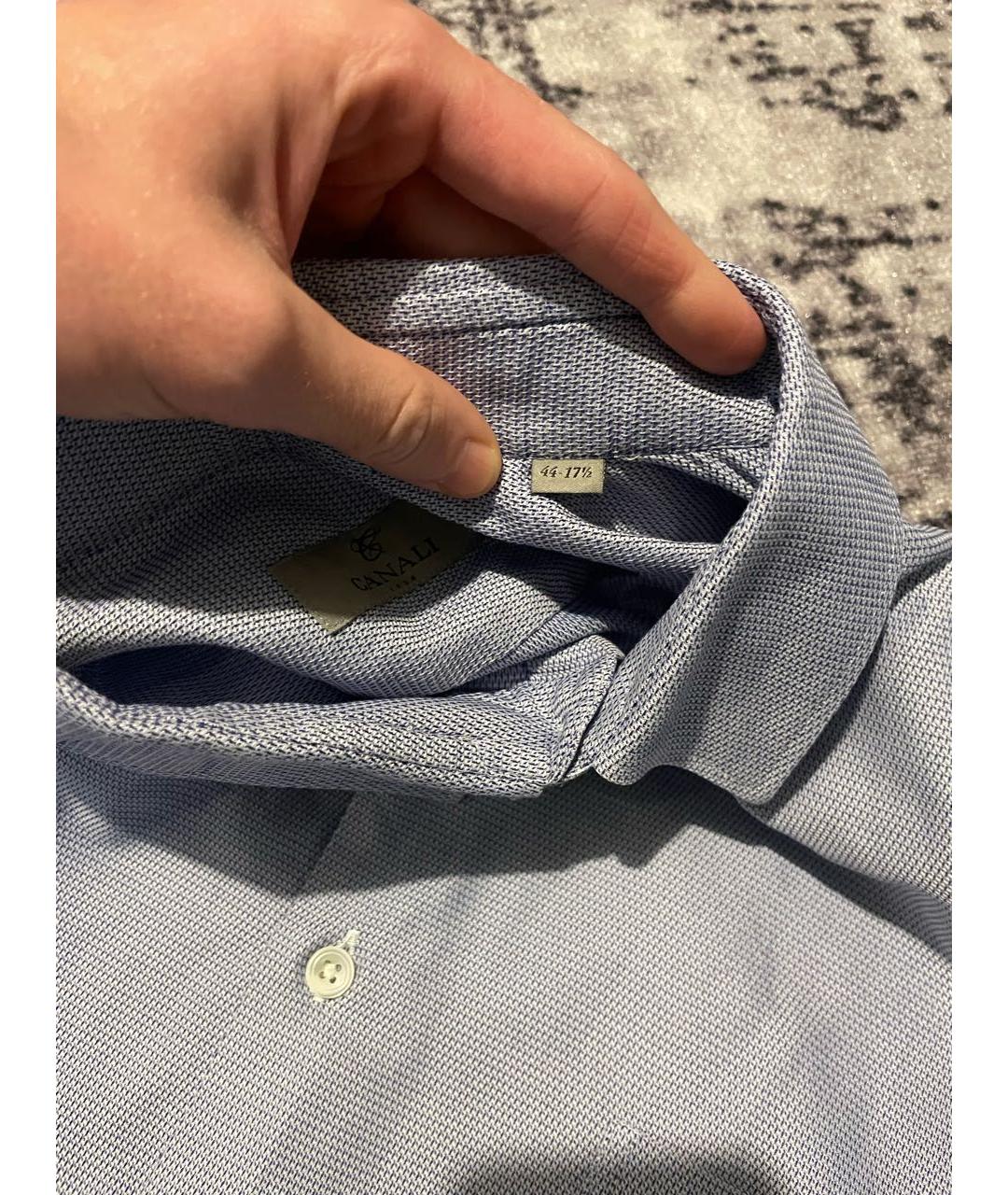 CANALI Голубая хлопковая классическая рубашка, фото 4