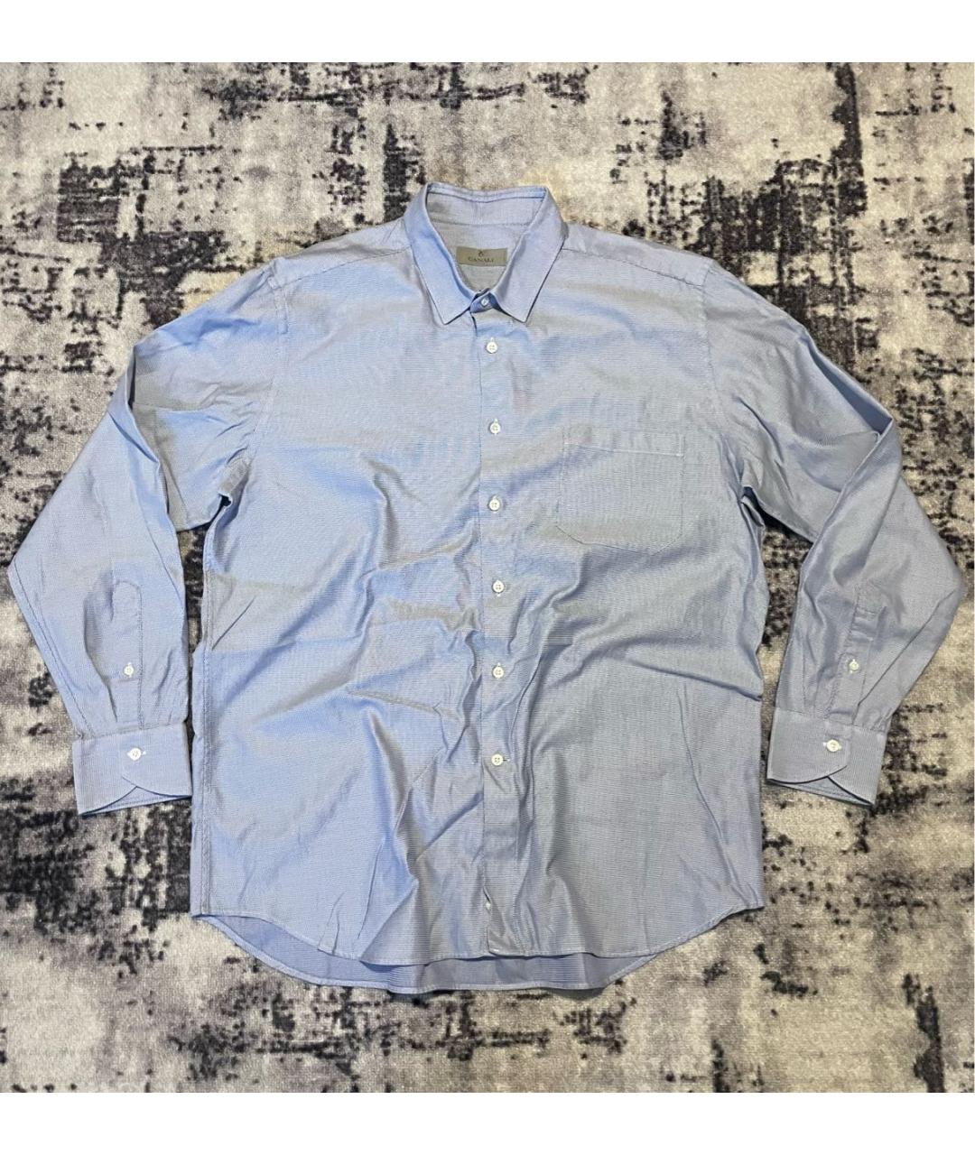CANALI Голубая хлопковая классическая рубашка, фото 6