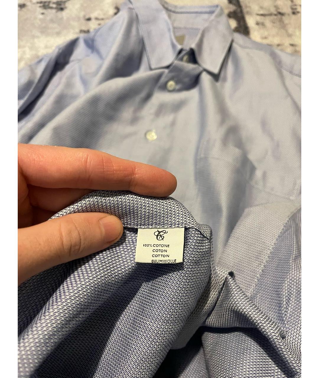 CANALI Голубая хлопковая классическая рубашка, фото 5