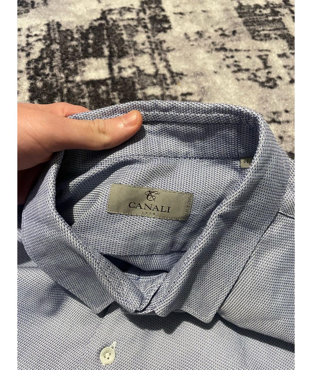 CANALI Голубая хлопковая классическая рубашка, фото 3