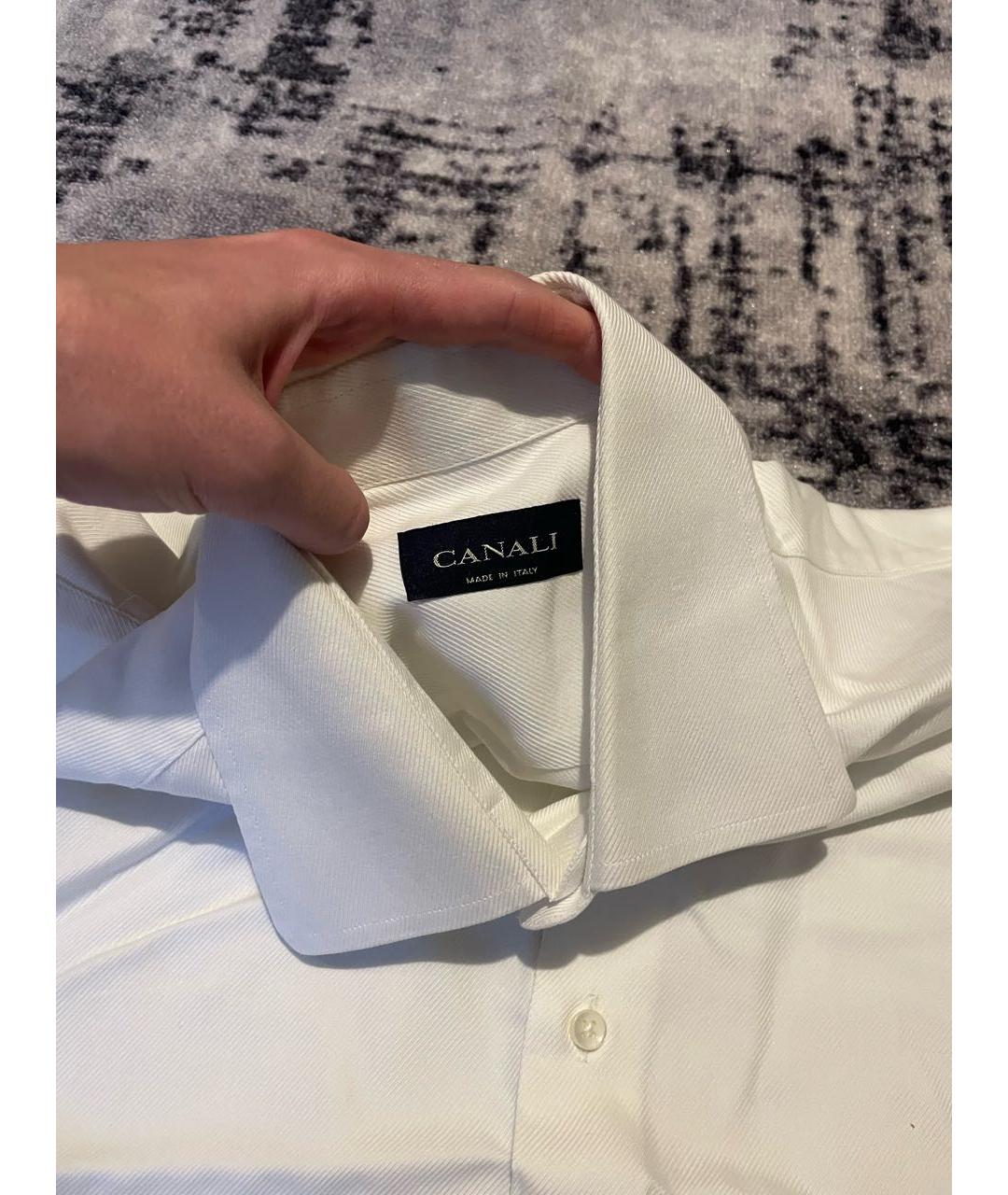 CANALI Белая хлопковая кэжуал рубашка, фото 3