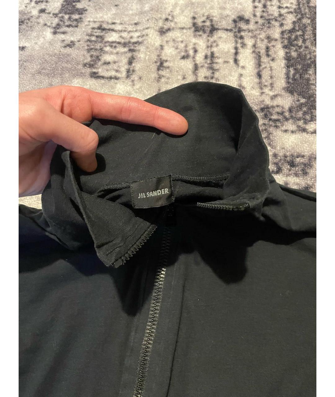 JIL SANDER Черный хлопковый кардиган, фото 4