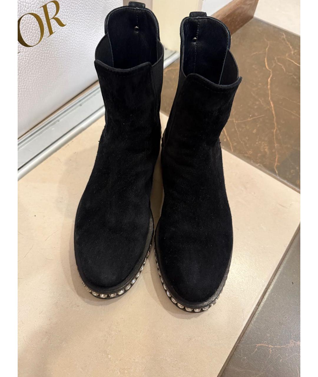 LE SILLA Черные замшевые ботинки, фото 2