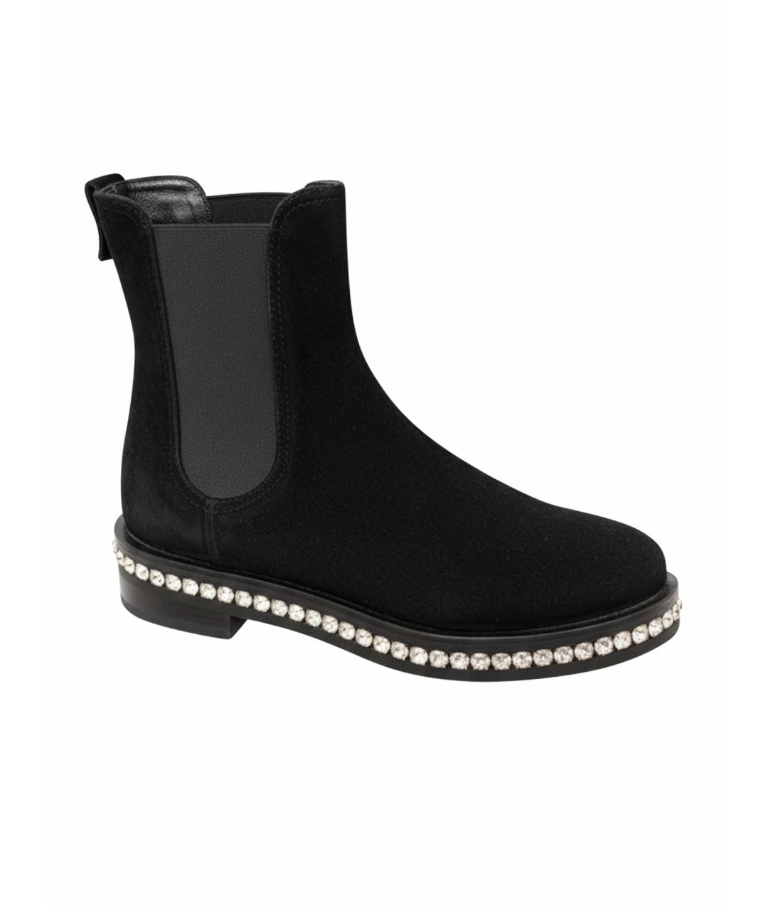 LE SILLA Черные замшевые ботинки, фото 1