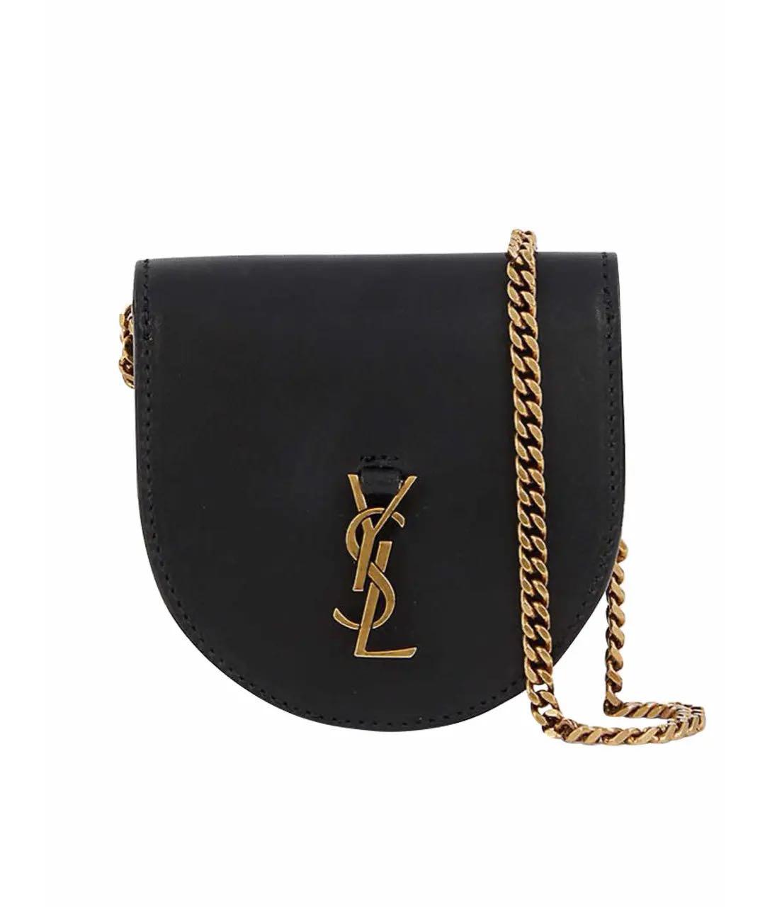 SAINT LAURENT Черная кожаная сумка через плечо, фото 1