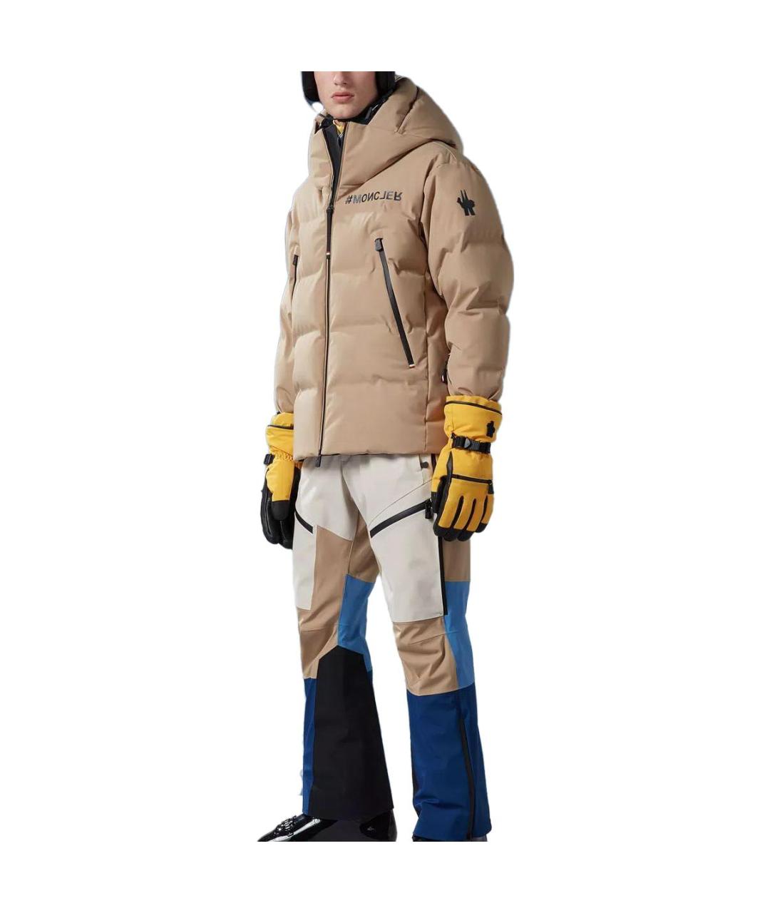 MONCLER Бежевая полиамидовая куртка, фото 2