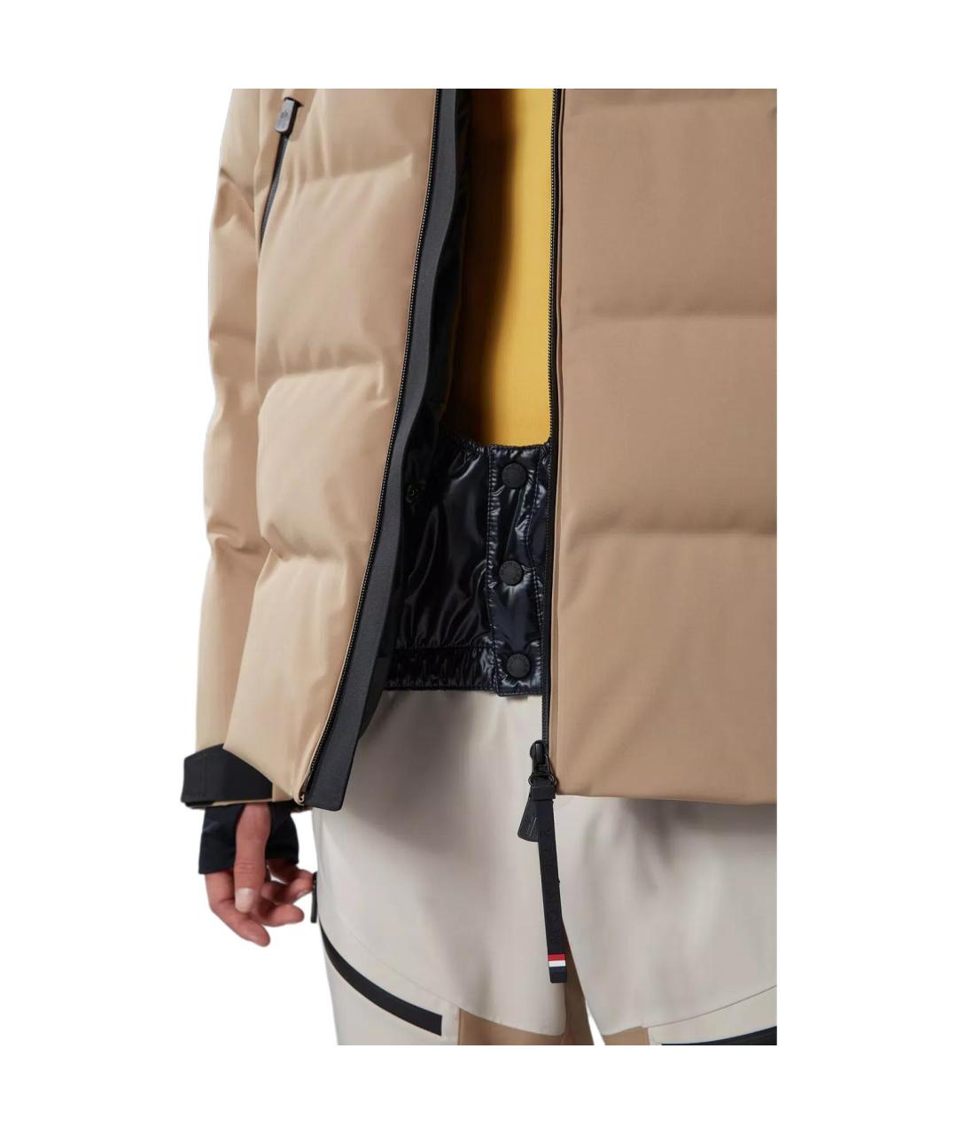 MONCLER Бежевая полиамидовая куртка, фото 6