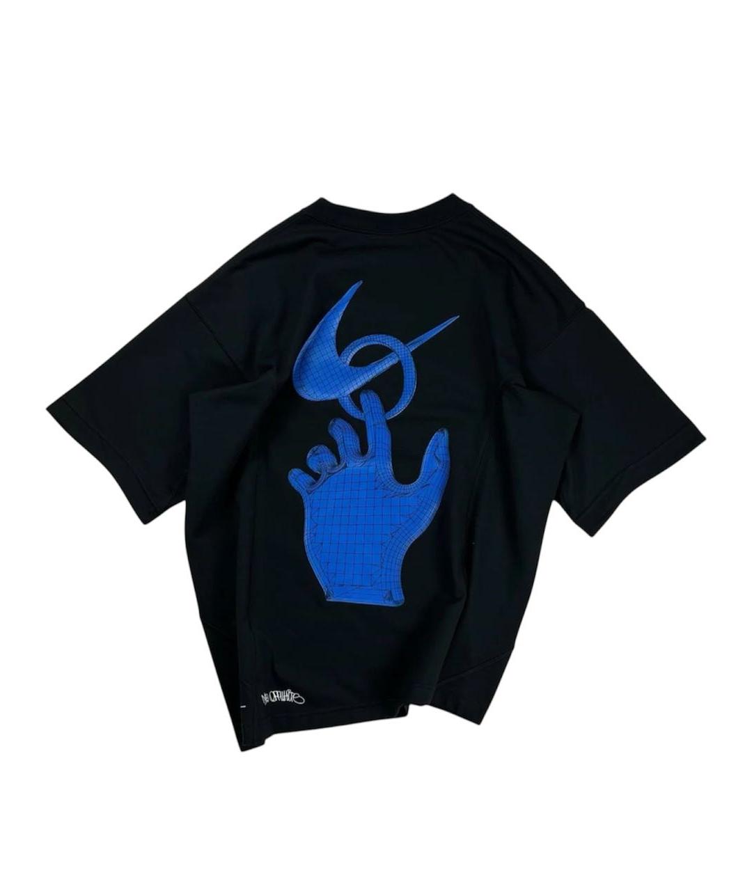 NIKE X OFF-WHITE Черная хлопко-полиэстеровая футболка, фото 2