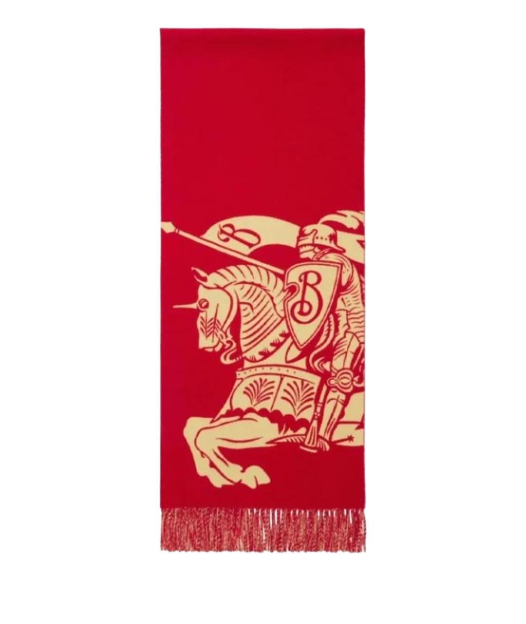 BURBERRY Красный кашемировый шарф, фото 1