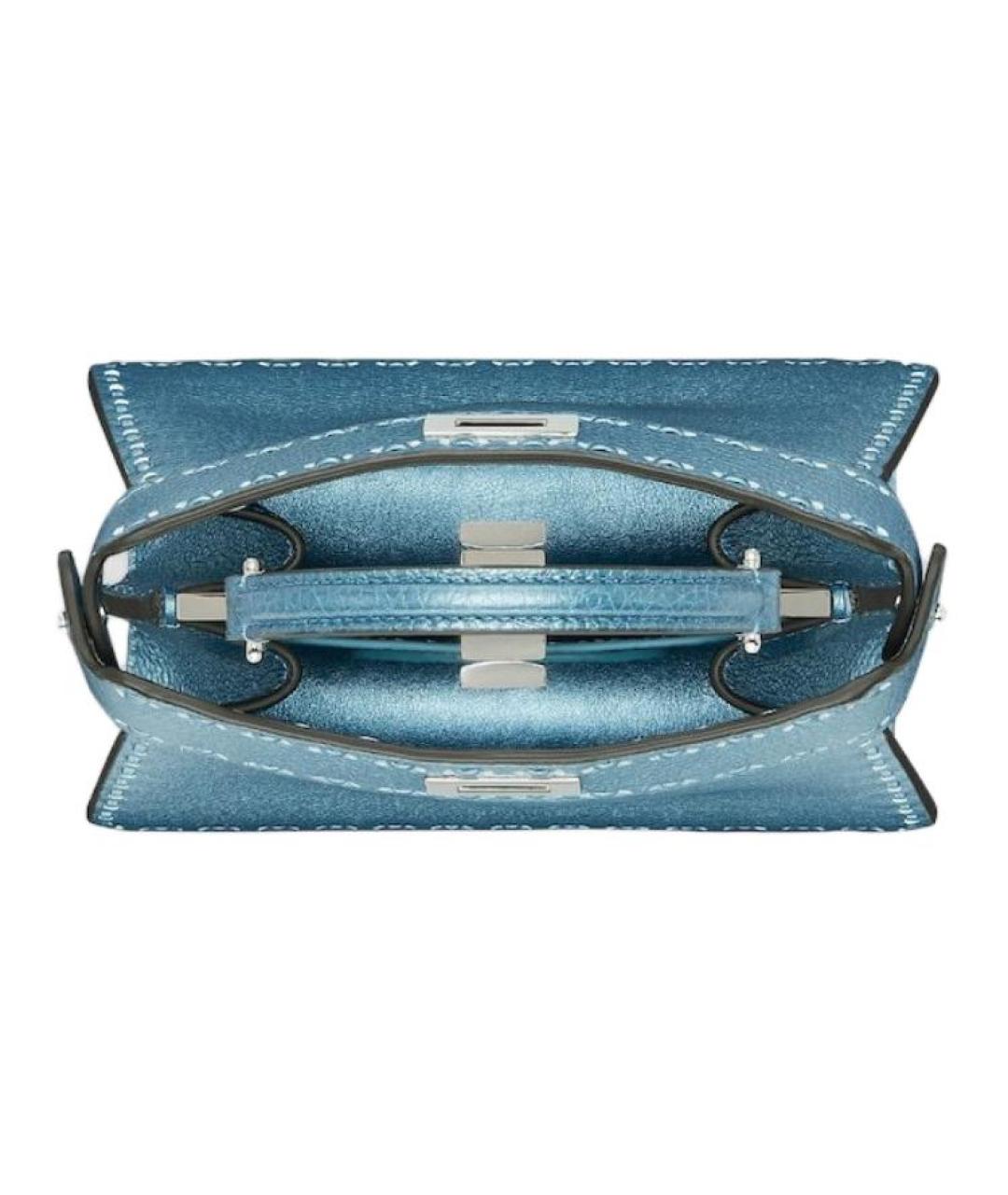 FENDI Синяя кожаная сумка через плечо, фото 4