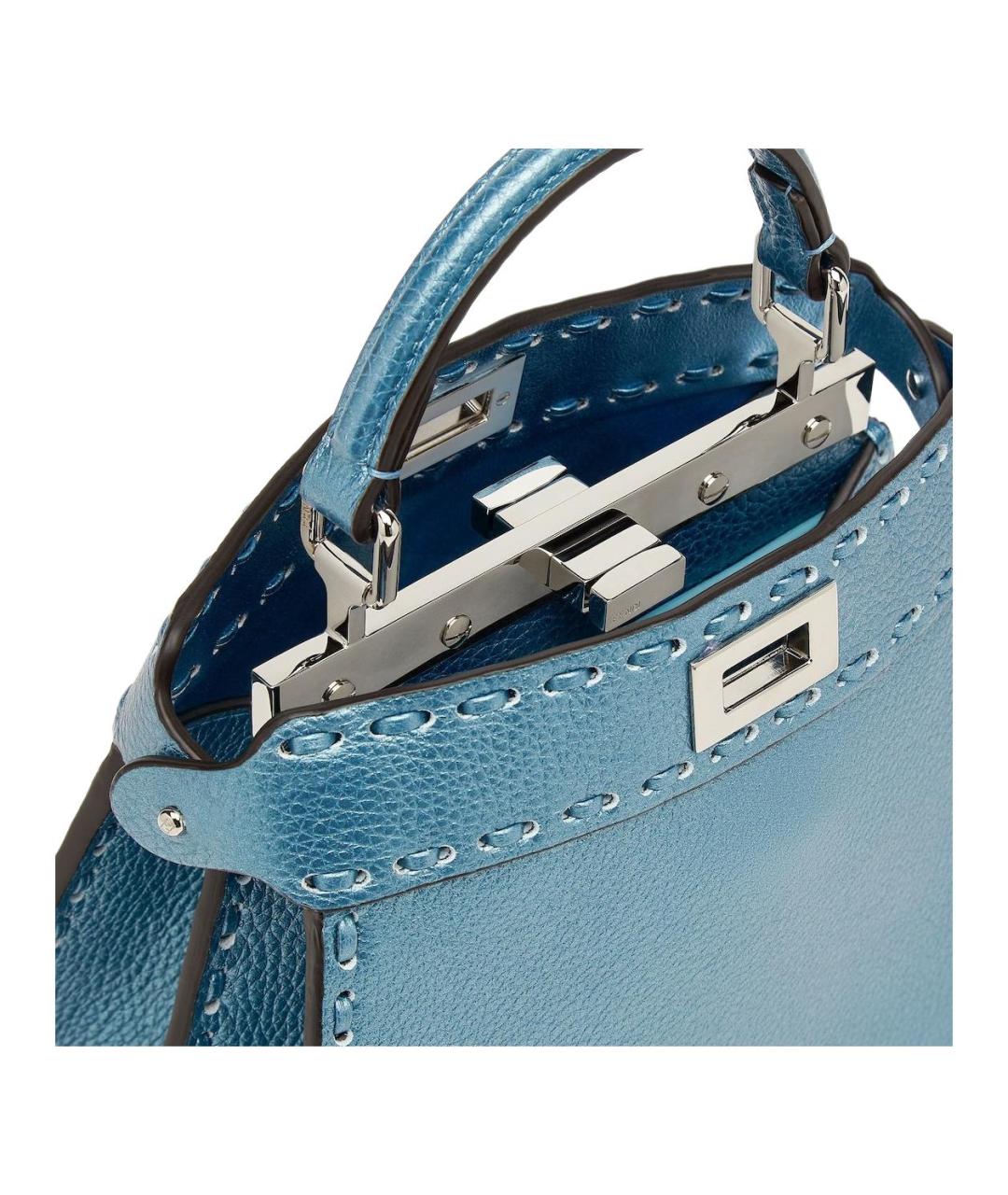 FENDI Синяя кожаная сумка через плечо, фото 5