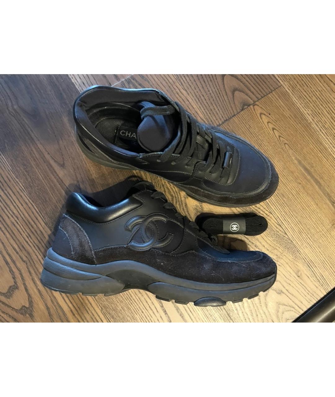 CHANEL Черные текстильные кроссовки, фото 4