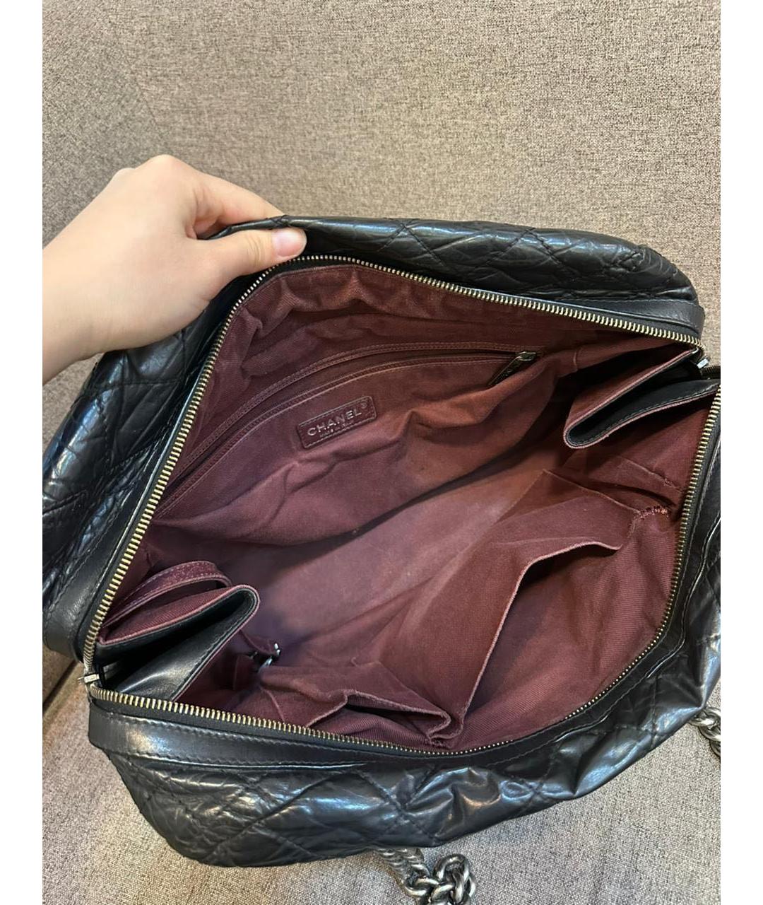 CHANEL Черная кожаная сумка через плечо, фото 8