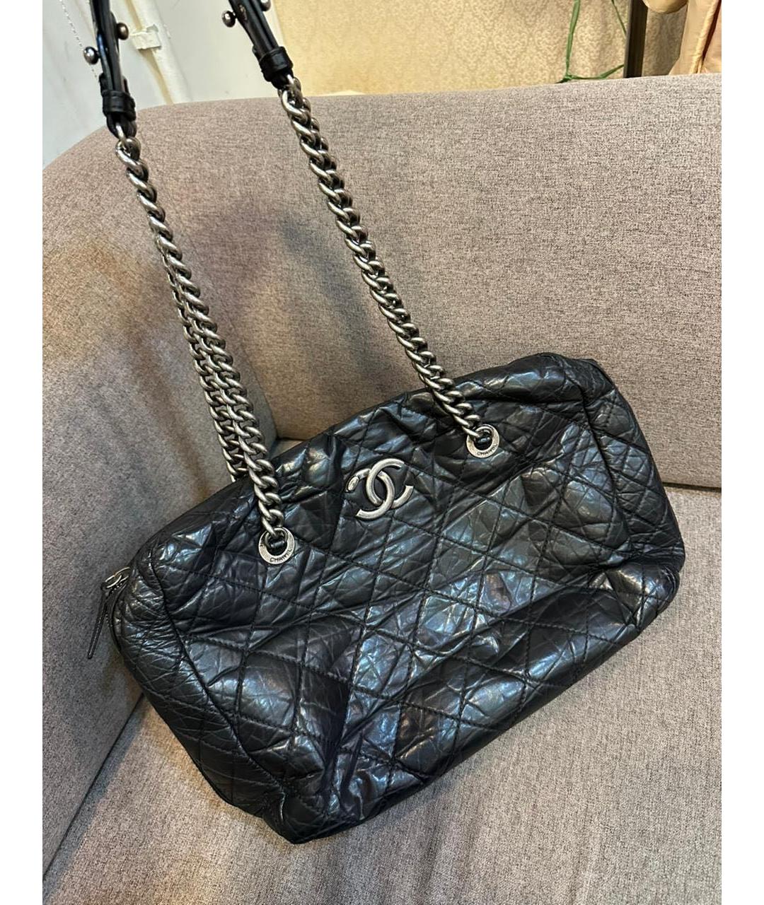 CHANEL Черная кожаная сумка через плечо, фото 9