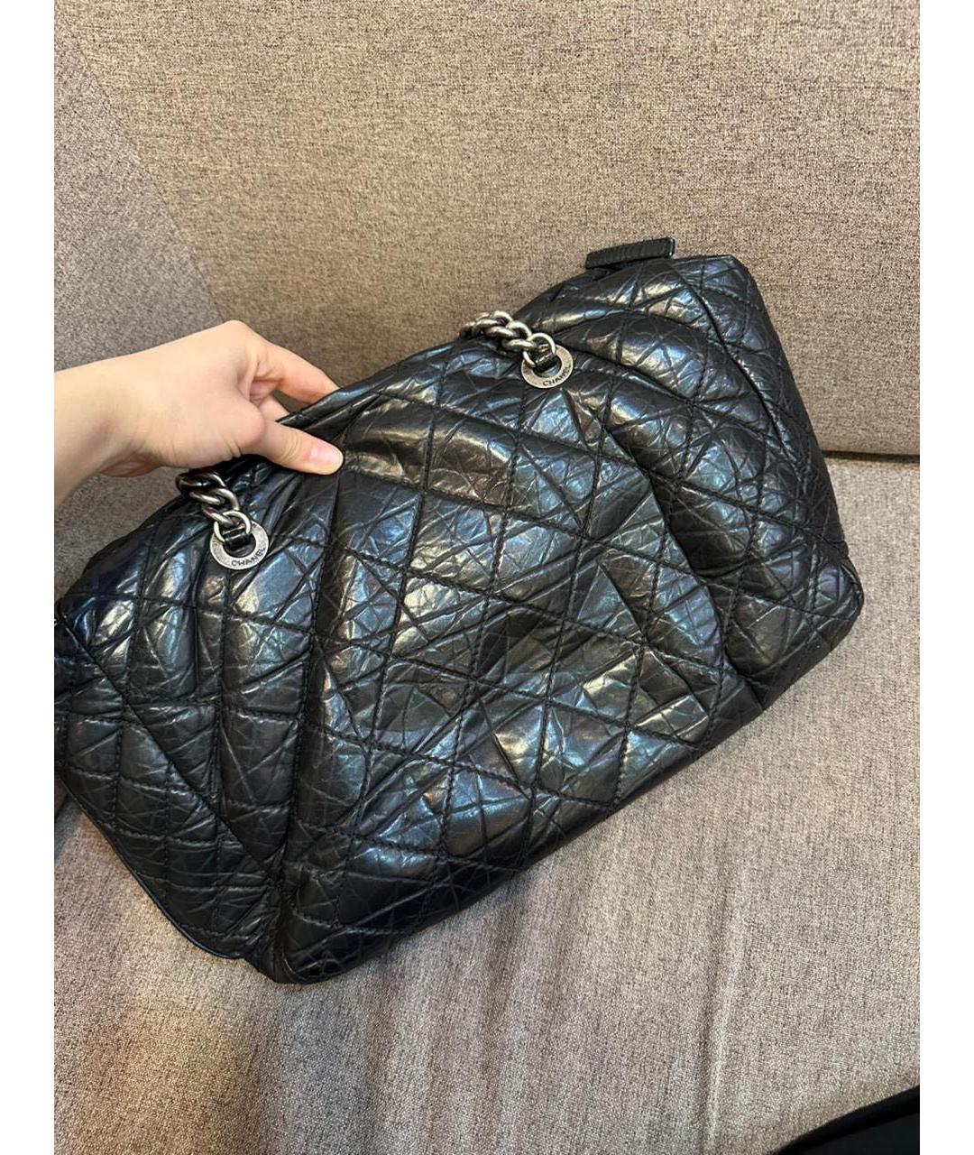 CHANEL Черная кожаная сумка через плечо, фото 2