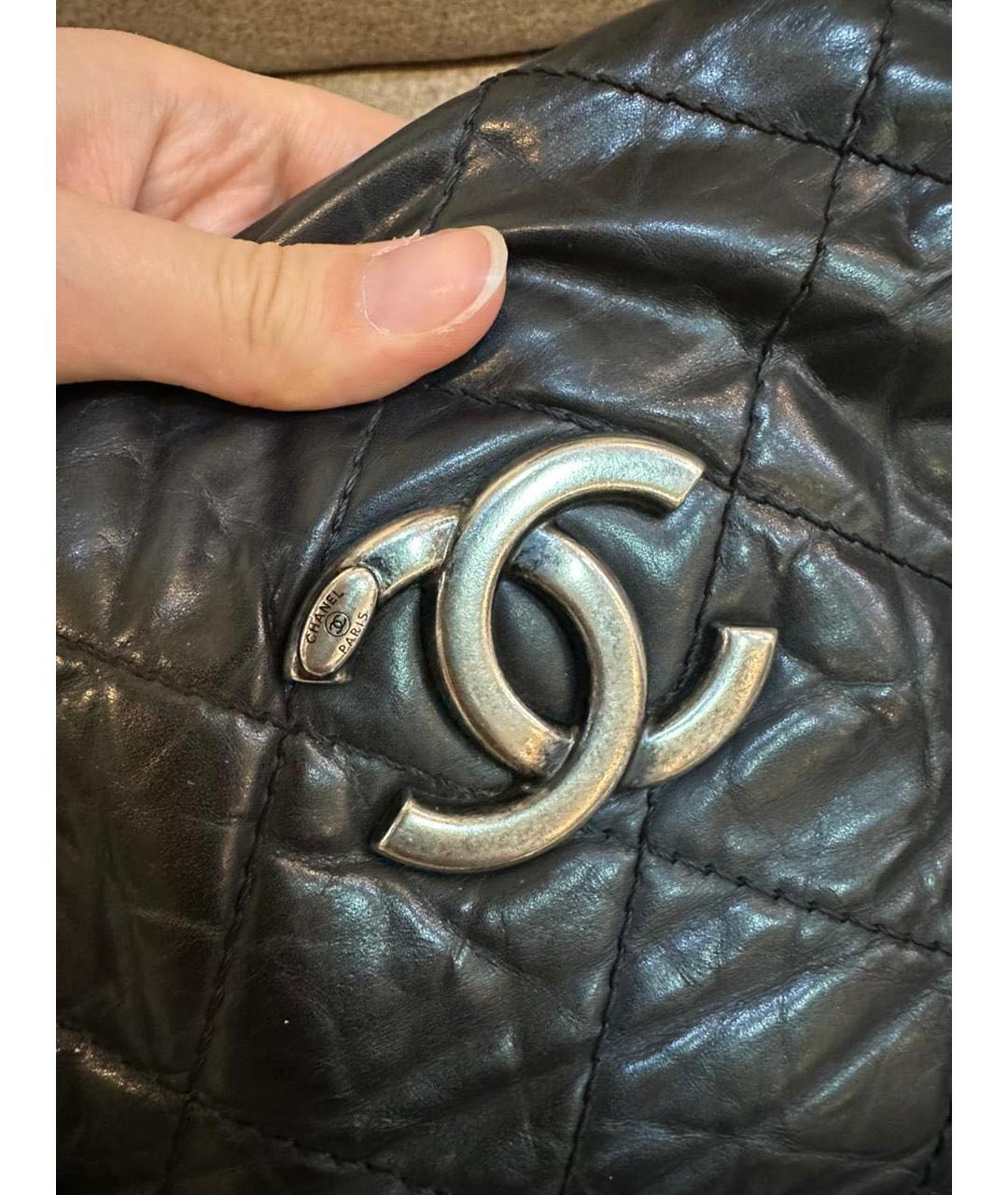 CHANEL Черная кожаная сумка через плечо, фото 6