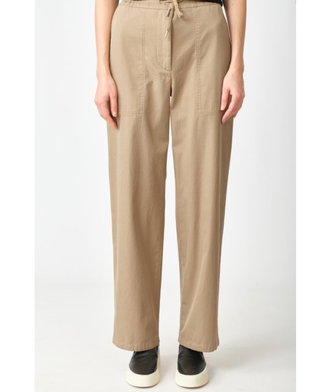THE ROW Бежевые хлопковые прямые брюки, фото 3