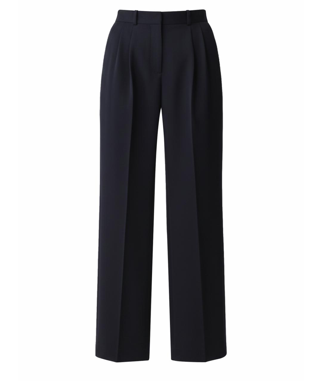 THE ROW Темно-синие шерстяные прямые брюки, фото 1