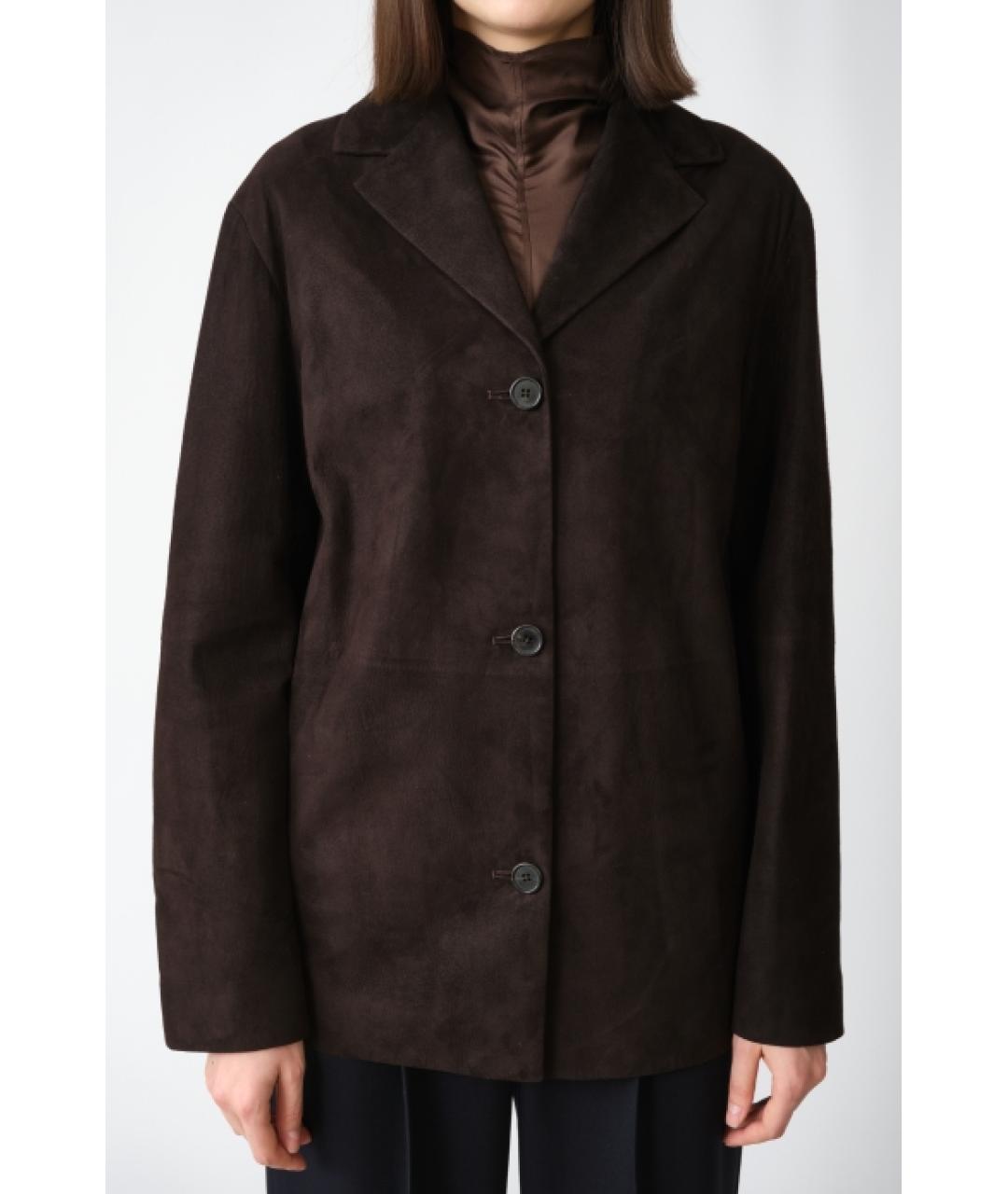 THE ROW Коричневый замшевый жакет/пиджак, фото 3