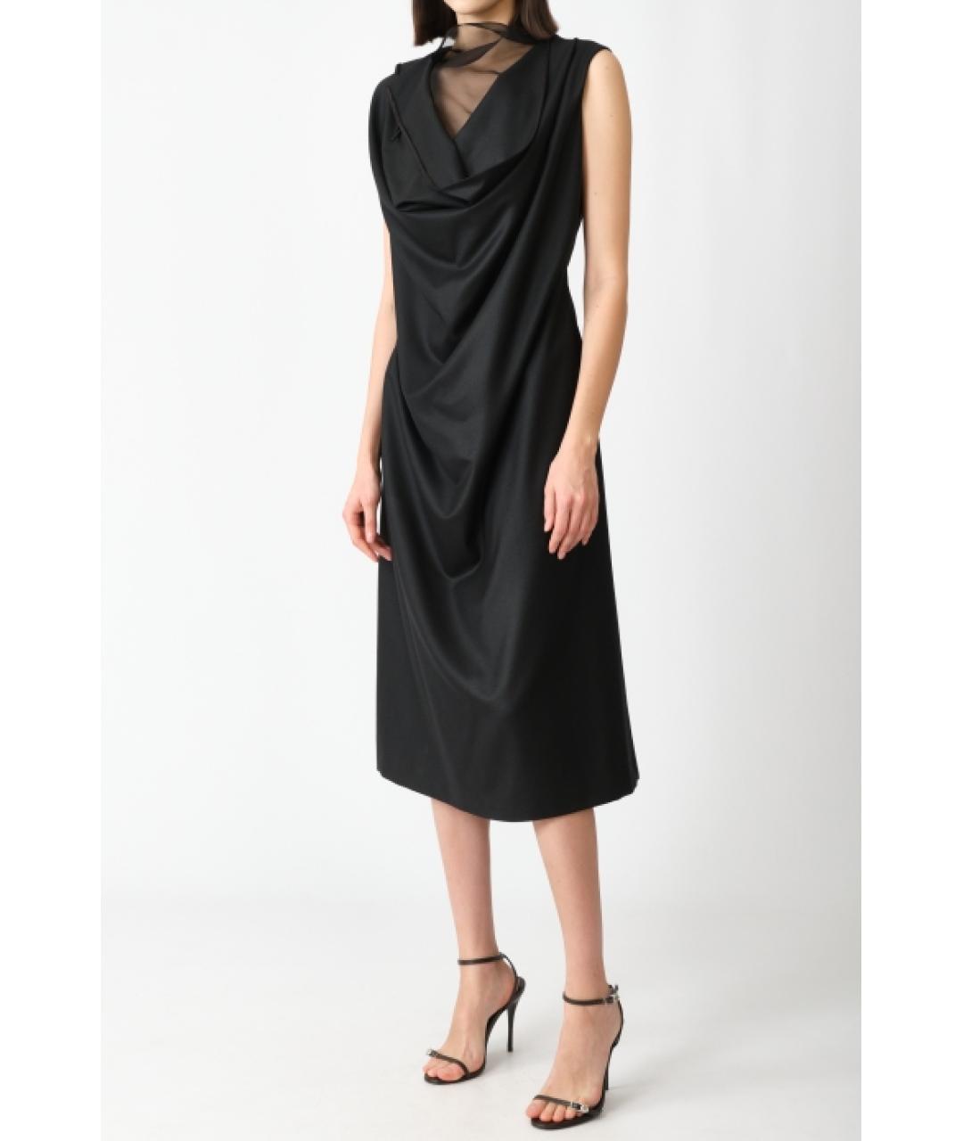 THE ROW Черное шерстяное повседневное платье, фото 2