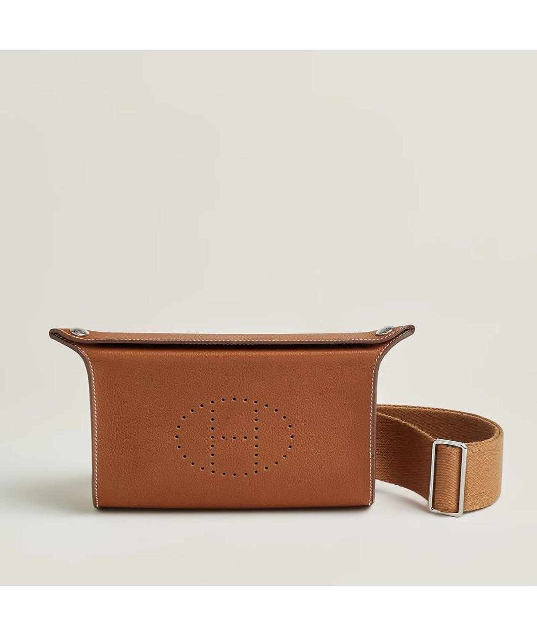 HERMES Коричневая кожаная сумка через плечо, фото 6