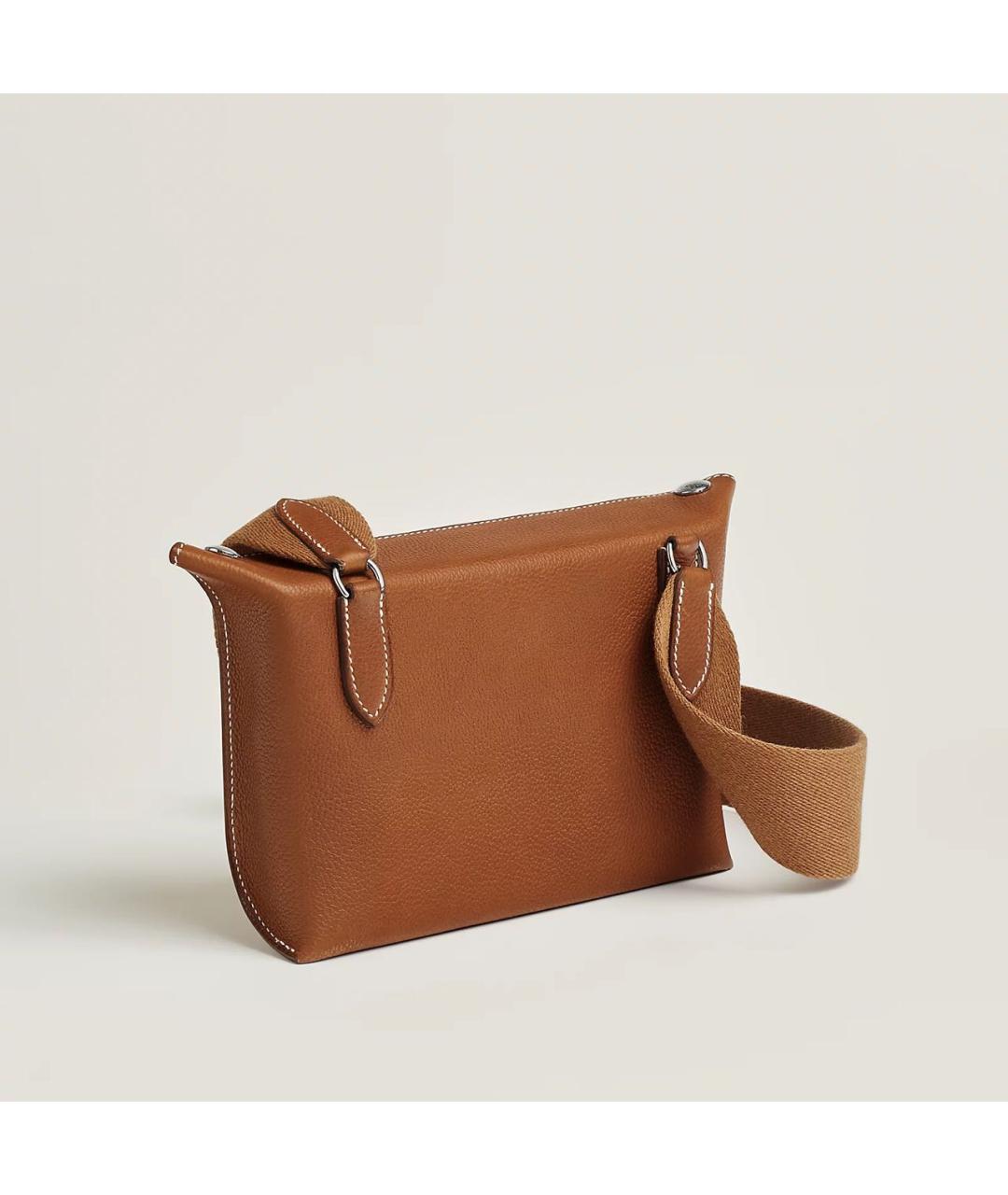 HERMES Коричневая кожаная сумка через плечо, фото 3